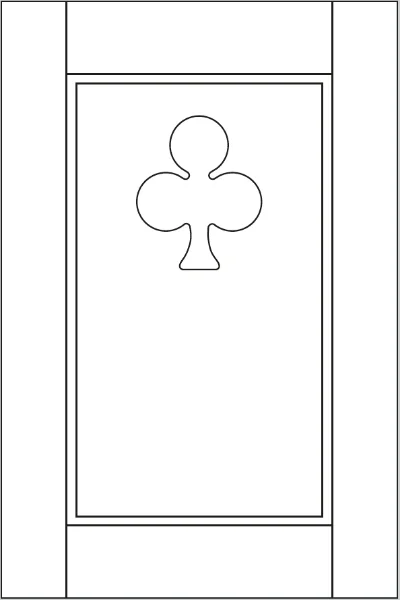 Volets battants - Configuration - Bois - Cadre - Panneau plate-bande 3 plis ou CTBX,trèfle