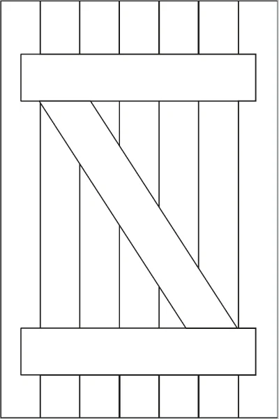 Volets battants - Configuration - Bois - Lames verticales - Barres et écharpe