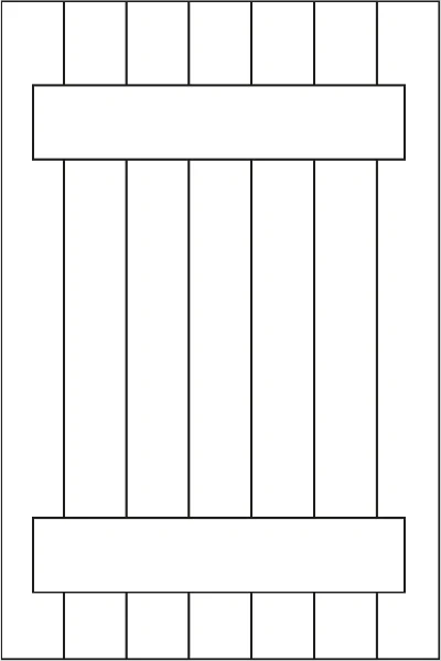 Volets battants - Configuration - Bois - Lames verticales - Barres seules